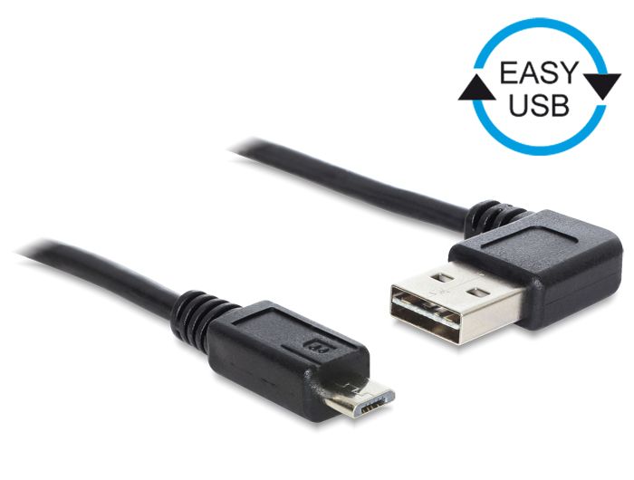 DeLOCK USB 2.0 Kabel - A / Micro-B - 0.5m - Zwart