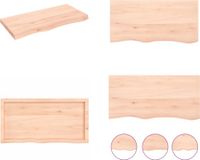 vidaXL Wandschap - 100x50x(2-6) cm - onbehandeld - massief eikenhout