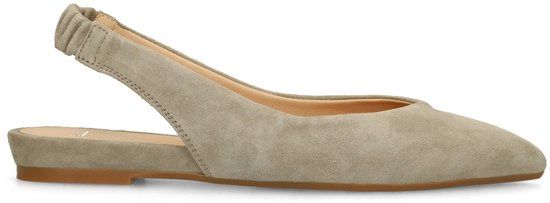 Manfield - Dames - Groene suède slingbacks - Maat 39