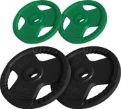 Gorilla Sports Gewichten set 30 kg - 2x5+2x10 kg- Halterschijf - Gietijzer - Rubber Coating - 50 mm