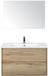 BES LED Porto Badmeubelset 90 cm - Natuur Eiken - Keramische Wastafel Wit Slim met Spiegel
