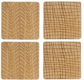 Item International Bamboe houten glasonderzetters / onderzetters 8 stuks vierkant
