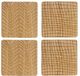Item International Bamboe houten glasonderzetters / onderzetters 8 stuks vierkant