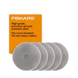 Fiskars 45 mm roterende messen (5 stuks) - Vervanging van roterende snijbladen - ambachten, naaien en quilten projecten - grijs