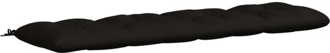 vidaXL Coussin de banc VIANEN 100% Polyester Noir 200 x 50 x 12 cm