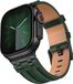 Strap-it Luxury Leather Band Vert foncé - bracelet en cuir de luxe premium - adapté pour Apple Watch (Series 12/11/10), (Ultra 4/3/2/1), (SE 3/2/1), (Series 9/8/7/6/5/4) - 44/45/46/49mm