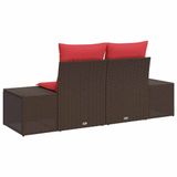 vidaXL Tuinbank met kussen met opslag 184 x 62 x 69 cm poly rattan