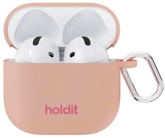 Holdit Solid Silicone Case voor de Apple AirPods 4 - Bare Pink