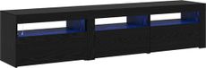 vidaXL meuble TV 2 pièces Chêne noir Bois de placage