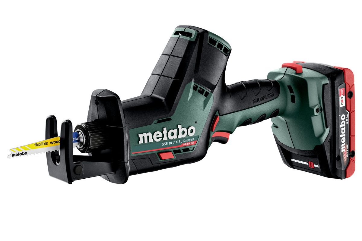 Metabo SSE 18 LTX BL Compact 18V LiHD accu reciprozaag set (2x 4,0Ah) in metaloc - 16mm - koolborstelloos