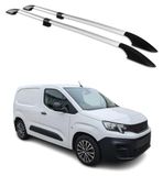 Omac Barres de toit longitudinales pour Peugeot Partner 2018-2026 L1 Aluminium Gris