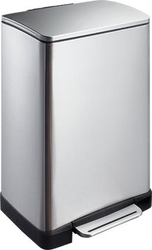EKO - Europe EKO E-Cube Step Bin - 40L Stainless Steel Rectangular Pedal Bin