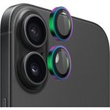 Blueo Film de protection pour caméra arrière Metal Frame pour Apple iPhone 16 Plus / 16, Verre trempé, Multicolore