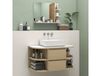 HOMCOM Meuble sous lavabo salle de bain suspendu meuble sous vasque avec tiroirs à fermeture douce et étagères, marron