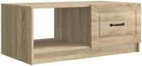 vidaXL Salontafel Sonoma Eiken 90 x 50 x 37 cm Bewerkt hout