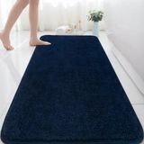 Rururug Badmat, Zachte Microvezel Badmat, Grote Badmat 150x60cm, Antislip Wasbare Badmat, Marineblauw