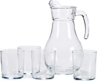 Vivalto Glazen karaf/schenkkan met deksel - 1,8 liter - met 4x drinkglazen van 400 ml