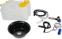 12V Mini-keuken, campingkeuken, complete set, ronde spoelbak 28 cm, donkere kleur, geschikt voor campers