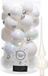Decoris Boules de Noël 31 pièces - Blanc nacré 4/5/6 cm Plastique Mat/Brillant/Paillettes Mix et Étoile brillante 26 cm