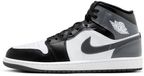 Nike Air Jordan 1 Mid Sneaker - Unisex - Leder - Rubber - Grau/Schwarz/Weiß - Maat 45