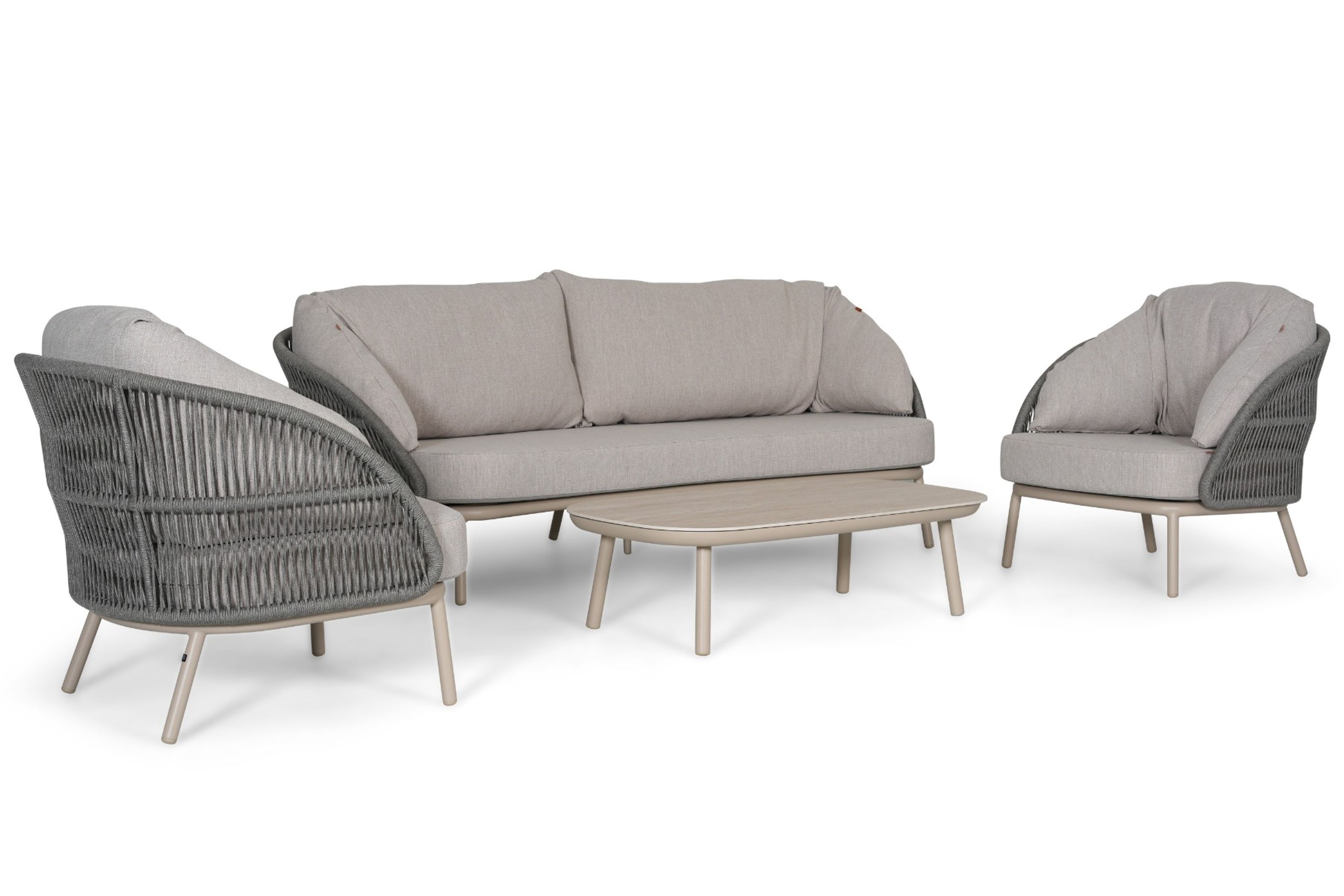 Santika Furniture Santika Pebble stoel-bank loungeset 4-delig