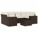 vidaXL 7-delige Loungeset met kussens, polyrattan, bruin