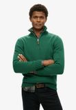 Superdry Gebreide Classics trui van katoen met halve rits - Heren - M - forest green