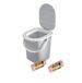 BranQ Home essential Mobiel campingtoilet 22 liter met 40 biologische toiletzakken van kunststof, belastbaar tot 120 kg, lichtgrijs, 22 liter