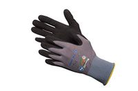 Jah handschoenen met dun breisel nylon-elastaan met microfoam nitril (grijs-zwarte) – met veilige grip en ademend – voor montage, logistiek en verzending