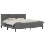 vidaXL Bedframe met matras Donkergrijs 180 x 200 cm Fluweel