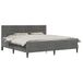 vidaXL Bedframe met matras Donkergrijs 200 x 200 cm Fluweel