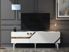 OEM TV-meubel, wit/goud, 150x49x30 cm, melamine, 18 mm