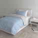Italian Bed Linen Dekbedovertrek Set met Doubleface Effen Kleur Tas Sheet en Kussensloop, 100% Katoen, Lichtblauw/Lichtgrijs, kleine dubbele