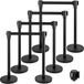 VEVOR Poteau de Guidage 8PCs, Barrière de Balisage pour Contrôle de Foules avec 2 Rubans Rétractables de 2 m
