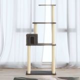 VidaXL Kattenkrabpaal met sisal krabpalen 147 cm donkergrijs