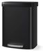 Poubelle pour restes de cuisine - Grande poubelle pour usage domestique - Capacité de 60 litres - Acier inoxydable - Fermeture douce du couvercle - Pédale durable - Noir