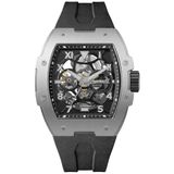 Ingersoll The Play Mens 45mm automatisch horloge met skelet wijzerplaat en PU band, Zwart, Modern