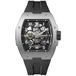 Ingersoll The Play Mens 45mm automatisch horloge met skelet wijzerplaat en PU band, Zwart, Modern