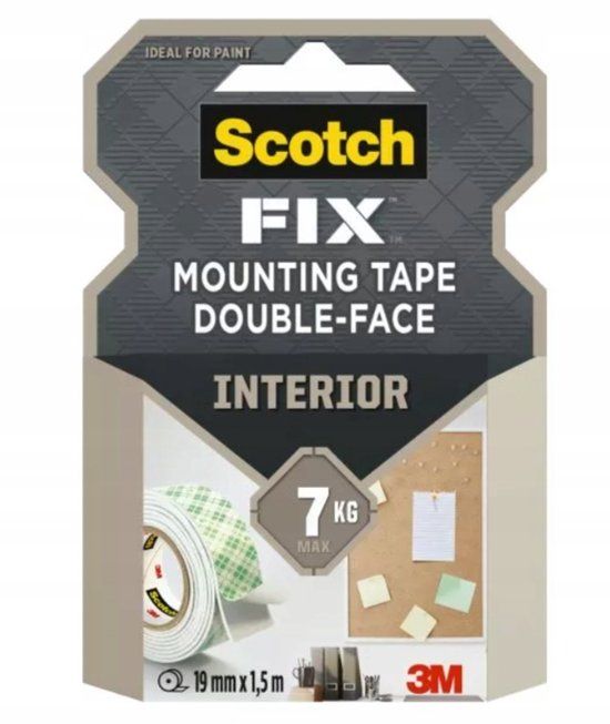 Scotch® Montagetape, 19 mm x 1.5 m, Wit