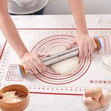 CHPN Tapis de cuisson en silicone - Anti-adhésif - Résistant à la chaleur - 60x40cm - Rouge/Blanc