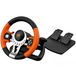 KROM K-Driver Racestuurwiel met pedalen en trillingen, compatibel met pc, PS3, PS4 en Xbox One, met versnellingspook, pallets en 12 knoppen, USB-aansluiting voor racegames