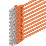 1aTTack.de CAT.6 CAT6 Ethernet LAN-netwerkkabel 5m oranje 10 stuks