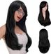KORBI BIKE Perruque longue et bouclée noire avec lunettes et filet pour cosplay