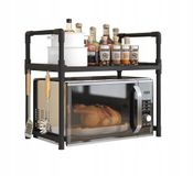 Merkloos Keukenrek 2 Niveaus - Zwart, 48cm - Organizer voor Magnetron
