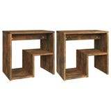 VidaXL Nachtkastjes 2 st 40x30x40 cm bewerkt hout gerookt eikenkleurig
