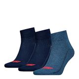 Levi's Unisex 3-Pack Quarter Socks Logo Blue