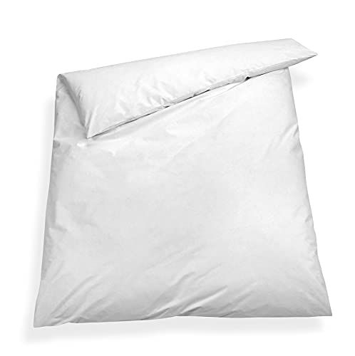 sleepling Comfort 100 Set van 2 dekbedovertrek Evolon Encasing dekbedden | mijtdicht | huisstofallergie | 95 graden kookvast | Made in Germany | 135 x 200 cm, wit