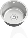 Merkloos / Sans marque Wan GmbH Ronde Spoelbak - Mini Gootsteen - Keuken Gebruik - Anticondensatie Coating - 34cm Diameter - Zilver