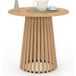 Idmarket – Table À Manger Ronde 4 Personnes – Plateau Bois 80 Cm – Pied En Lattes Mdf Et Métal – Design Moderne Et Convivial
