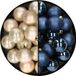 Decoris Kaemingk B.V. 32x Kunststof Kerstballen Mix Champagne/Donkerblauw 4 cm